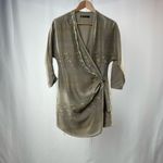 Hayden Harnett Arbus Silk Wrap Dress‎ in Grey Multi Size Small Gray Photo 3