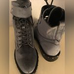 Vince Camuto women gray velvet Combat Talorini boots Size 8.5 Photo 1