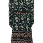 Signature Studio NWT Dark Green Floral Maxi Dress Long Sleeves High Neck Sheer Slip New Photo 0
