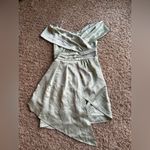 Lulus  Always Celebrating Sage Green Satin Off-the-Shoulder
Mini Dress Photo 4