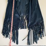 Via Penny Lane Reworked Apparel | Aerosmith Vegas Tour Navy Suede Fringe Vest XS Blue Photo 4