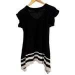 Brooklyn Industries Black Linen Blend Shark Bite Hem Top Women’s Size Small Photo 1