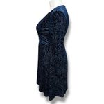 Tommy Hilfiger  Womens Velvet Burnout Faux Wrap High Waist Above Knee Blue Sz 12 Photo 6