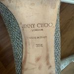 Jimmy Choo Glitter Fabric Isabel Peep Toe Pumps Heels 39.5 Photo 10