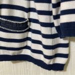 Peter Nygard  XL Full Zip Cardigan Sweater Striped Navy White Coastal Photo 4
