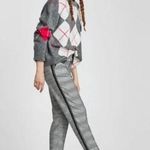 ZARA Side Stripe Black White Plaid Cropped Trouser Pants Womens Size Medium Photo 0