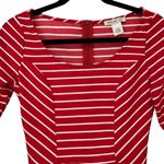 Arden B Striped Peplum Scoop Neck Top, Sz S Photo 4