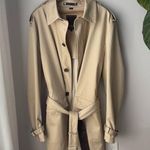 Coach 1941 Vintage Tan Single Breasted Belted Long Cotton + Leather Trench Coat Photo 3