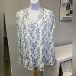 NWT Tamara H. Floral Blue and White Women's Top Sz 2X Photo 1