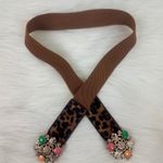 Animal Print Accent Elastic Belt Brown Photo 6