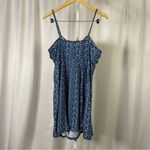 Missufe XL Chic Ditsy Floral Spaghetti Strap Mini Dress Ruched Boho Flowy Blue Photo 1