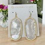Kendra Scott NWT! Danielle Gold Statement Earrings in Ivory Mother-of-Pearl Photo 0