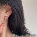 None 3 for $25 Women's Pink Flower Earrings Photo 0