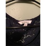 Ellen Tracy  Co Women’s Tank Top Blouse Navy Lace Sleeveless Gold Button M Photo 2
