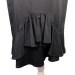 Eccoci Black Silk Sleeveless Sheath Dress 6 Black Lined Zip Scoop Neck Midi Photo 3