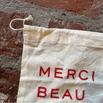 Claire V Merci Beaucoup Drawstring Pouch Dustbag Storage Bag white and red Photo 1