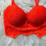 PINK - Victoria's Secret Victoria’s Secret PINK Lace Bralette Neon Orange XS Photo 1