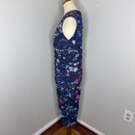 Salvatore Ferragamo  Sleeveless Blue Floral Silk Body-con Ruched‎ Dress Sz 44 Photo 1
