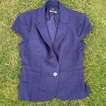 7th Ave NY Navy short sleeve Blazer Sz 2 jacket Blue Photo 0