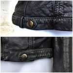 ZARA Moto Lamb Leather Jacket Women XS Black Cropped Multi Zipper Biker Rock VTG Photo 6
