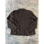 Vintage Blue Ice Black Faux Micro Suede Embroidered Open Front Blazer Size 8 Black Photo 6