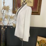 Alice + Olivia  Classics Jerri Collarless White Blazer Minimal Office- Sz 10 🧡🎀 Photo 6