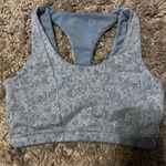 Gymshark Blue and white speckled Sports Bra overlapping Racerback detail Small Photo 4