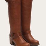 Frye  Vera Slouch Moto Boots Cognac Size 7.5 Photo 0