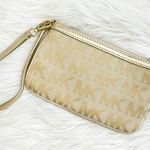 Michael Kors  | Tan Zip Wristlet Wallet MK Logo Photo 2