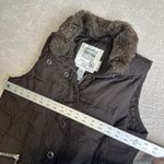 Eddie Bauer Women's Medium Premium 700 Fill Goose Down Brown Vest Fur Neck Photo 3