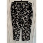 Chico's Vtg ‎ Design Silk Blend Embroidered Pants Size 2 Dragon Floral Artsy Photo 3