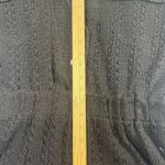 Free People  Beach Black Medium Open Knit Crochet Semi-Sheer Romper Playsuit Photo 6