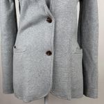 J.Crew  Sweater Jacket Gray Blazer Knit Career Workwear 100% Cotton Pockets XS Photo 2