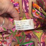 Echo like new cotton/silk/leather bag in beautiful purples/pinks/greens paisley Pink Photo 7