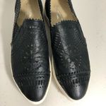 Seychelles  Laser Cut Slip On So Nice Sneakers Black Faux Leather Photo 2