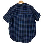 Madewell  Double Faced Park Popover Short Sleeve Shirt Blue Plaid XS Photo 4
