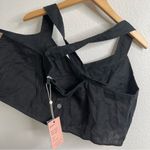 Quince  Black Linen Crop Tank Top Size Extra Large Photo 3