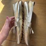 Aquatalia Women's Quinna Metallic Kiltie Tassel Loafers Gold Size 9.5 Designer Photo 5