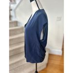 Dear John NWT  Kristen Navy Loose Boxy Fit Short Sleeve V-Neck Blouse Photo 1