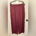 Banana Republic  Women’s Burgundy Satin Pajama Set Size XL Photo 6