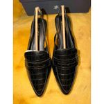 Splendid Lila Black Croc Embossed Slingback Kitten Heels Shoes Women's Size 10 Photo 3