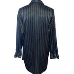 Victoria's Secret Vintage Petite Green Red silky striped pajama top Button Down Photo 1