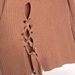 Moon & Madison Dark Mauve Back Crisscross Tie Ribbed Knit Sweater Photo 6