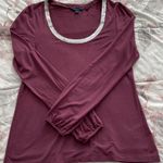 Boden USA Boden Maroon Dark Red Blouse w/silver sequin Collar, size 8 Photo 9