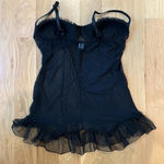 Frederick's of Hollywood Frederick’s of Hollywood Negligee Lingerie Black Ruffle Bra Top Size Medium Photo 2