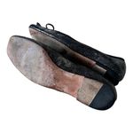 Stuart Weitzman Sliver Black Metallic Snake Skin Embossed Leather Flats Size 7M Photo 4