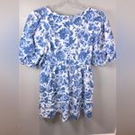 Abercrombie & Fitch Abercrombie & Fitch NWT Cinch-Front Blue Floral Puffy Sleeve Mini Dress Medium Photo 1