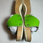 Dr Scholls The Original Wood Exercise Sandal Lime Green Leather Sz 8 Photo 4
