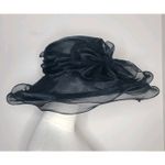 Betmar New York Black Organza Derby Tea Party Dress Wide Brim Hat Photo 1