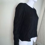 MNG‎ Long Sleeve Gauze Keyhole Back Blouse Black Size 4 Photo 3